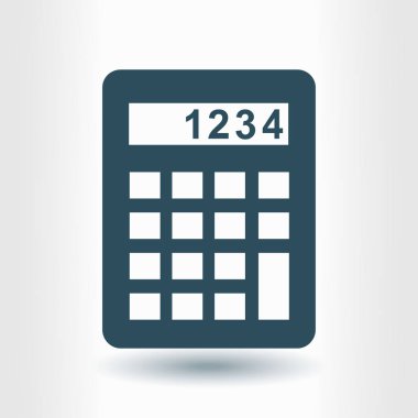 Hesap makinesi simge. Maliyet fiyatını hesaplamak. Düz tasarım stili. 