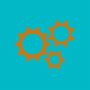 Renkli arka plan üzerinde dişli simgeler