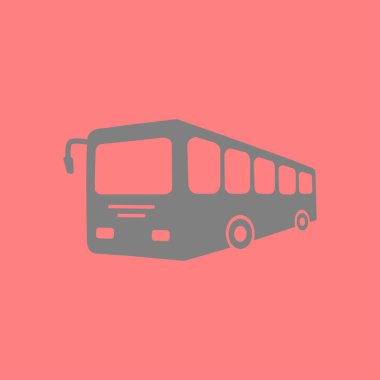 Otobüs işareti simgesi. Toplu taşıma sembolü. Düz tasarım stili.