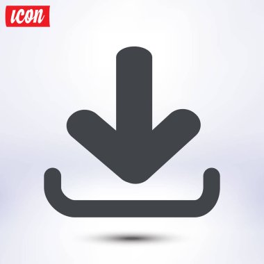 Simgesini indirin. Düğme yükleyin. Düz tasarım stili.