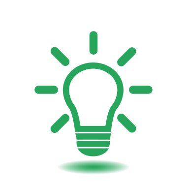 Işık lamba işareti simgesi. Fikir sembolü. Yaratıcı düşünme ve iş fikri.