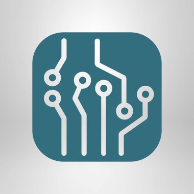 Devre kartı simgesi. Teknoloji şeması soyut vektör sembolü. 