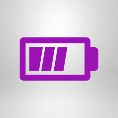 Pil şarj simgesi vektörü. Düz tasarım tarzı. Vektör renk illüstrasyon