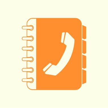 Telefon Rehberi düz simgesi. Düz tasarım stili.