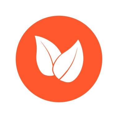 Yaprak simgesi. Taze doğal ürün simgesi. Organik ürün işareti. Düz tasarım stili.