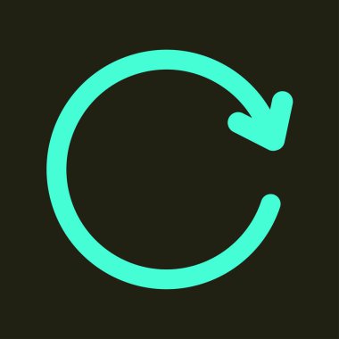 Dairesel ok işareti simge vektör. Sağa taşır oku.