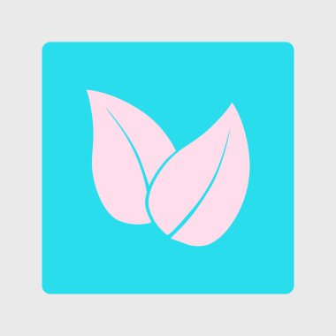 Yaprak simgesi. Taze doğal ürün simgesi. Organik ürün işareti. Düz tasarım stili.