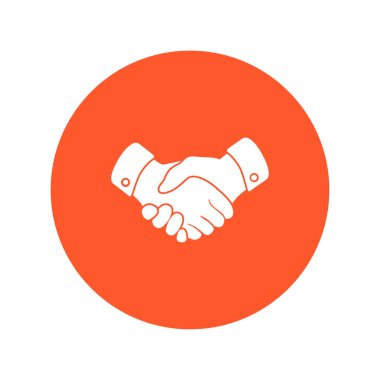 El sıkışma işareti simgesi. Başarılı iş sembolü. Düz tasarım stili.