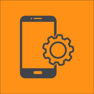 Akıllı telefon hizmetleri simgesi. Mobil kullanıcılar için destek.