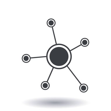 Sosyal ağ tek simge. Küresel teknoloji. İş sosyal bağlantıları ağ.