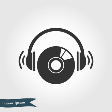 CD veya Dvd simgesini. Kompakt disk erkek. Düz tasarım stili.