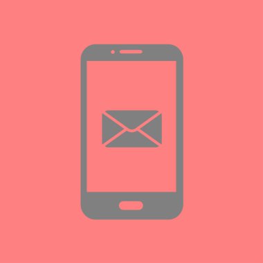 Akıllı telefon e-posta veya sms simgesi. Mobil posta işareti simgesi.