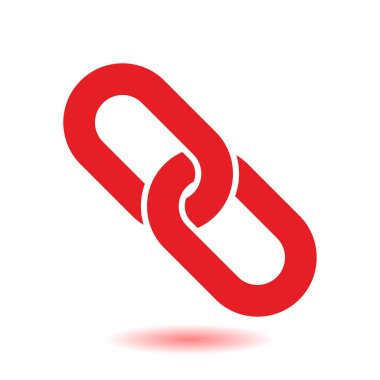 Bağlantı tek simge. Zincir bağlantı simgesi. Kaynağına bağlantı simgesi.