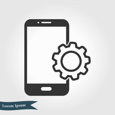 Akıllı telefon hizmetleri simgesi. Mobil kullanıcılar için destek.