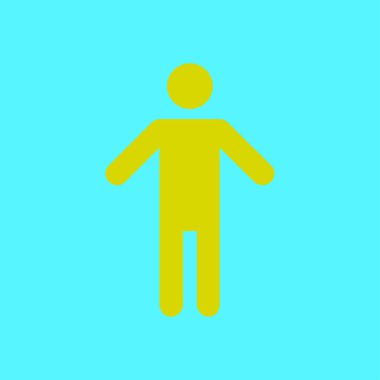 İnsan erkek işareti simgesi. Erkek tuvalet. Düz stil. Her iki biyolojik cinsiyetten temsil etmek için kullanılan bir piktogram cinsiyet semboldür.