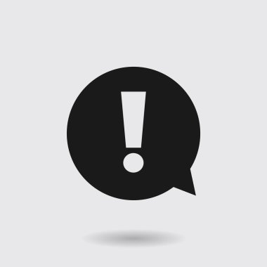 Ünlem işareti. Tehlike uyarı sembolü. Düz tasarım stili. Vektör.