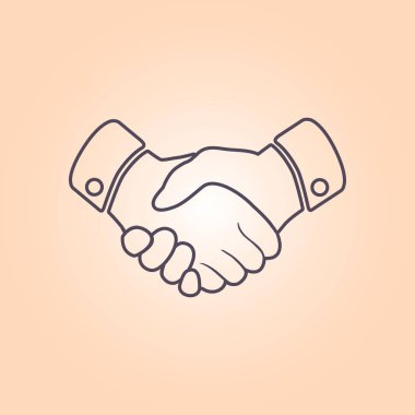 El sıkışma işareti simgesi. Başarılı iş sembolü. Düz tasarım stili.