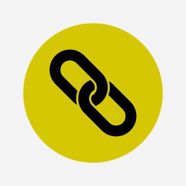 Bağlantı tek simge. Zincir bağlantı simgesi. Kaynağına bağlantı simgesi.