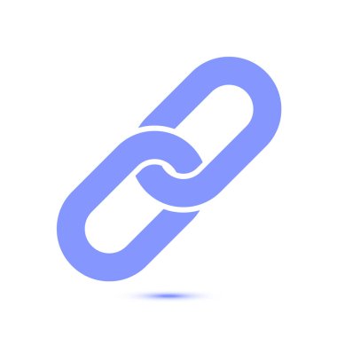 Bağlantı tek simge. Zincir bağlantı simgesi. Kaynağına bağlantı simgesi.