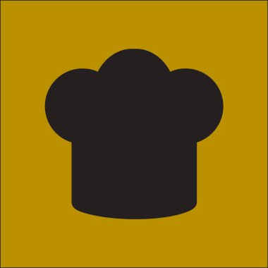Chef şapka işareti simgesi. Şapka pişirme sembolü.