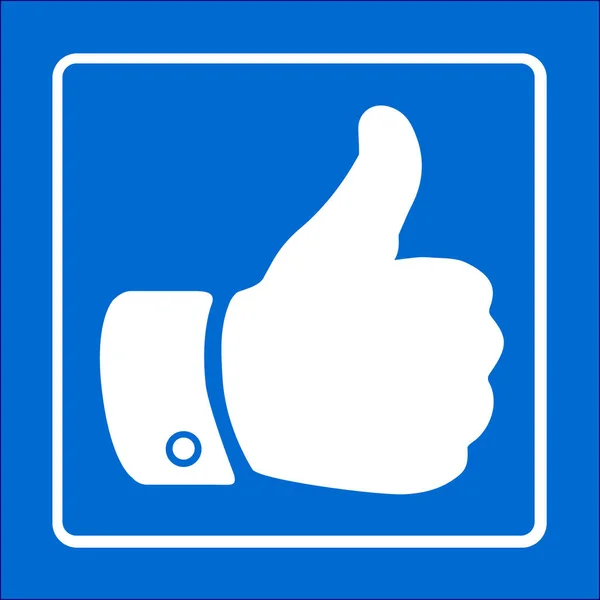 Jak Ikona Palec Ręki Logowanie Kciuk Górę Symbol Płaska Konstrukcja — Wektor stockowy