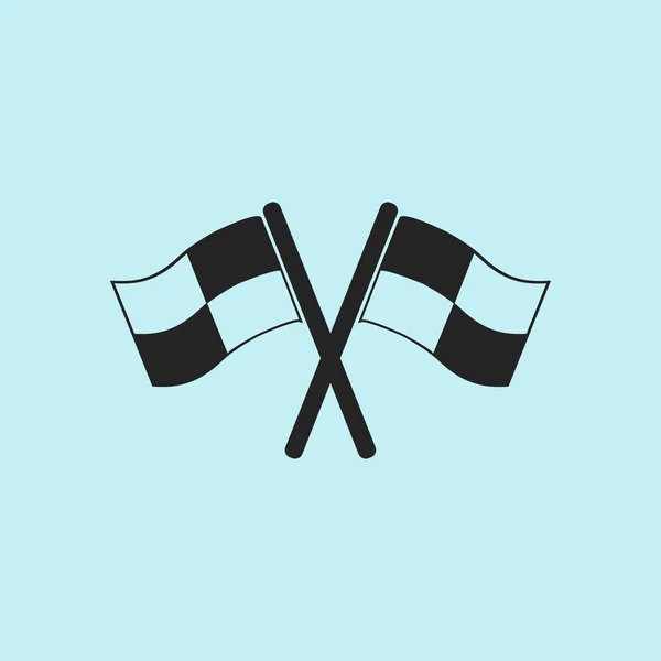 Icona Della Bandiera Simbolo Del Segnaposto Segno Bandiere Scacchi Stile — Vettoriale Stock