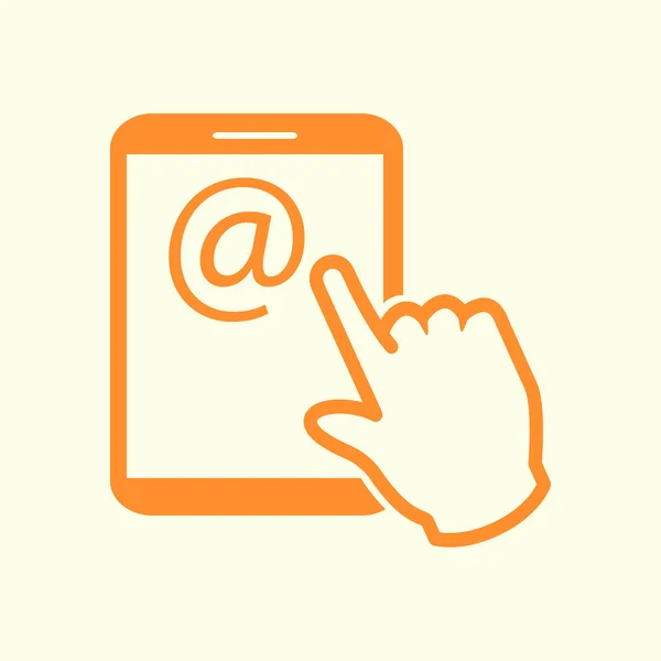 Tela Sensível Toque Tablet Ícone Sinal Símbolo Ponteiro Mail Tela — Vetor de Stock