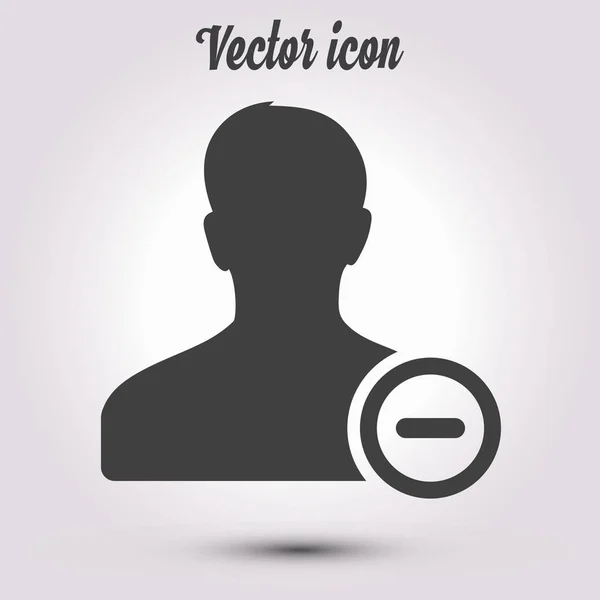 Eliminar Icono Signo Usuario Retire Símbolo Amigo Estilo Diseño Plano — Vector de stock