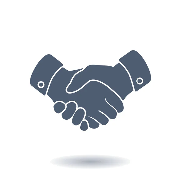 Handshake Zeichen Symbol Erfolgreiches Geschäftssymbol Flacher Designstil — Stockvektor