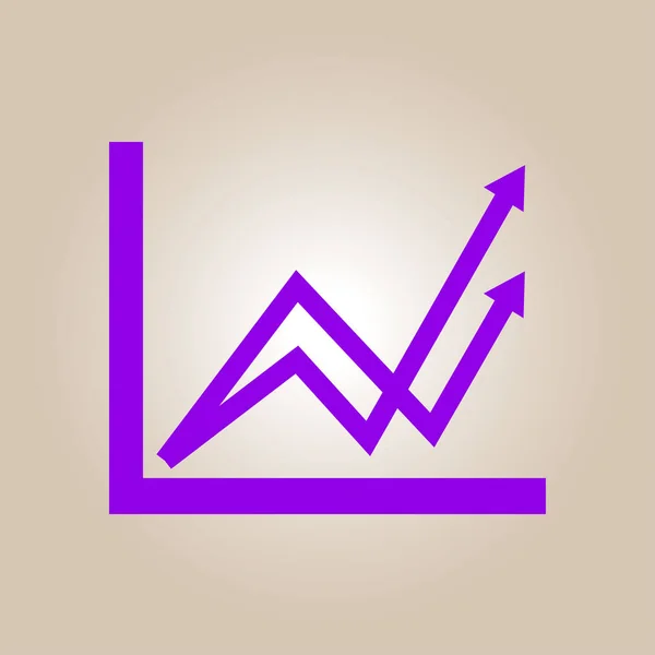 Geschäftsdiagramm Infografik Diagrammsymbol Wachsende Graphik Simbol Flacher Designstil — Stockvektor