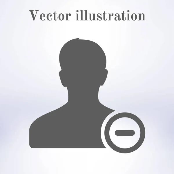 Supprimer Icône Signe Utilisateur Supprimer Symbole Ami Style Design Plat — Image vectorielle