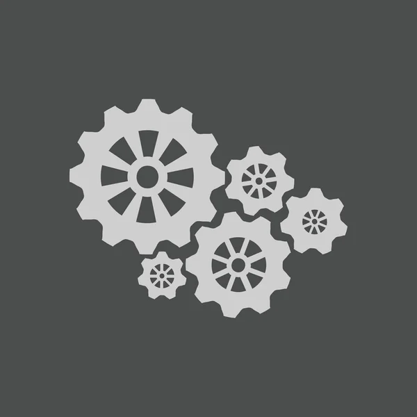 Icon Gears Flat Style Vector Illustration — Stock Vector