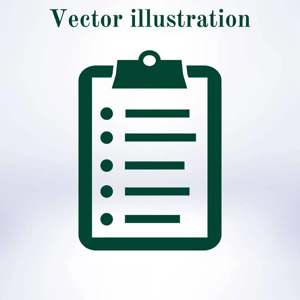 Lista Verificación Icono Vector Ficha Lista Compras Estilo Diseño Plano — Vector de stock