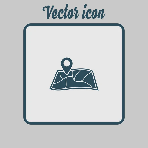 Icône Simple Carte Broche Illustration Vectorielle — Image vectorielle