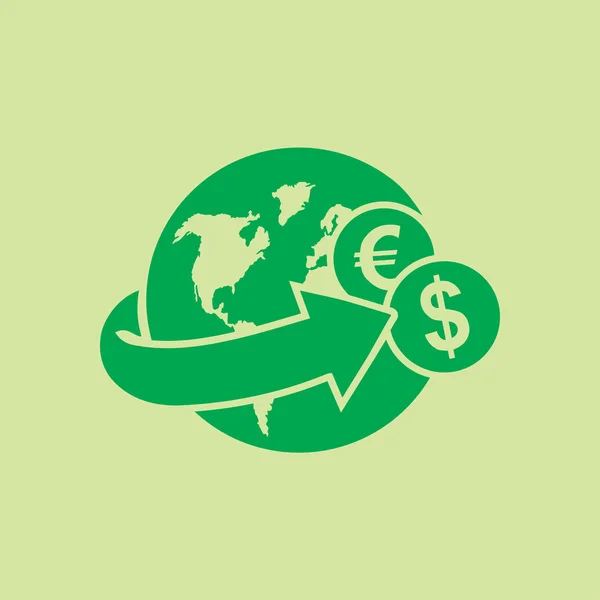 Arrow Wrapped Earth Remittances Icon — Stock Vector