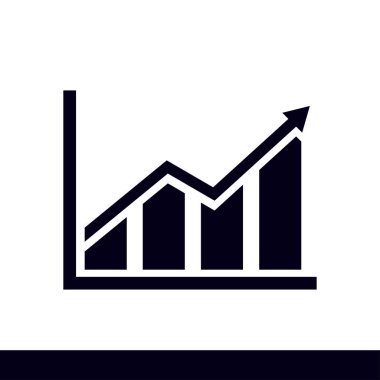 Infographic. Grafik simgesini. Büyüyen grafik erkek. Düz tasarım stili.