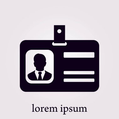 Kimlik kartı simgesi. Konferans katılımcı rozeti. Düz tasarım stili. 