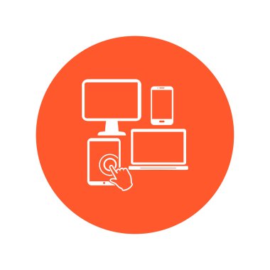 Akıllı telefon bilgisayar tablet netbook sembolü. Düz tasarım.