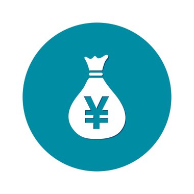 Yen Jpy para birimi konuşma balonu simgesini. Düz tasarım stili. 