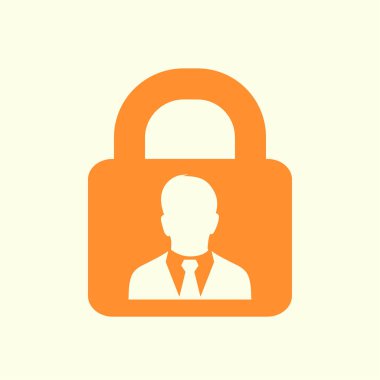 Kullanıcı oturum açma kimlik doğrulama simgesi. Düz tasarım stili.