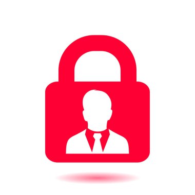 Kullanıcı oturum açma kimlik doğrulama simgesi. Düz tasarım stili.