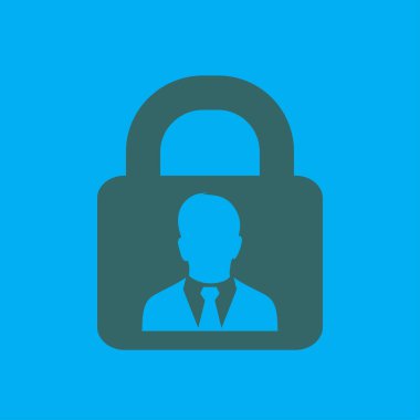 Kullanıcı oturum açma kimlik doğrulama simgesi. Düz tasarım stili.