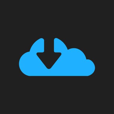 Bulut simgesinden indirin. Düğme yükleyin. Yük sembolü.