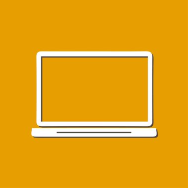 Laptop, vektör çizim basit simgesi