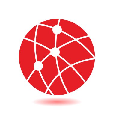 Küresel teknoloji veya sosyal ağ simge işareti simgesi.