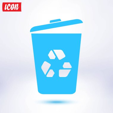 Çöp kutusu simgesini. Sil, Çöp Kutusu'na taşıyın, disk alanı temizleyin. Vektör çizim 