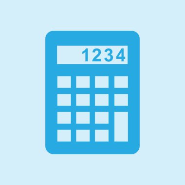 Hesap makinesi simge. Maliyet fiyatını hesaplamak. Düz tasarım stili. 