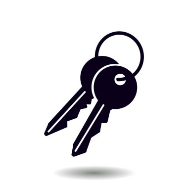 Anahtar simgesi. Kilit simgesi. Güvenlik işareti. Düz tasarım stili.