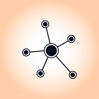 Sosyal ağ tek simge. Küresel teknoloji. İş sosyal bağlantıları ağ.