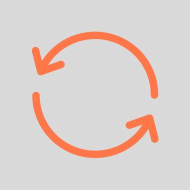 Dairesel ok işareti simge vektör. Düz tasarım stili.